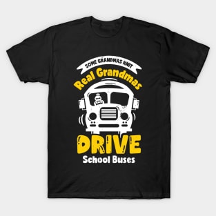 Funny Grandma School Bus Driver Grandmother Gift T-Shirt